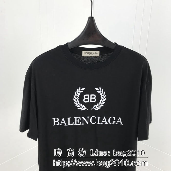 BALENCIAGA巴黎世家 19ss 麥穗雙B短袖 定制面料 七色可選百搭款 男女同款 ydi2469